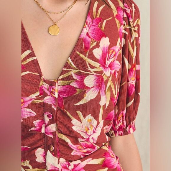 NEW FAHERTY Button Down Maxi Dress in Dreamer Floral Size S - Picture 10 of 15